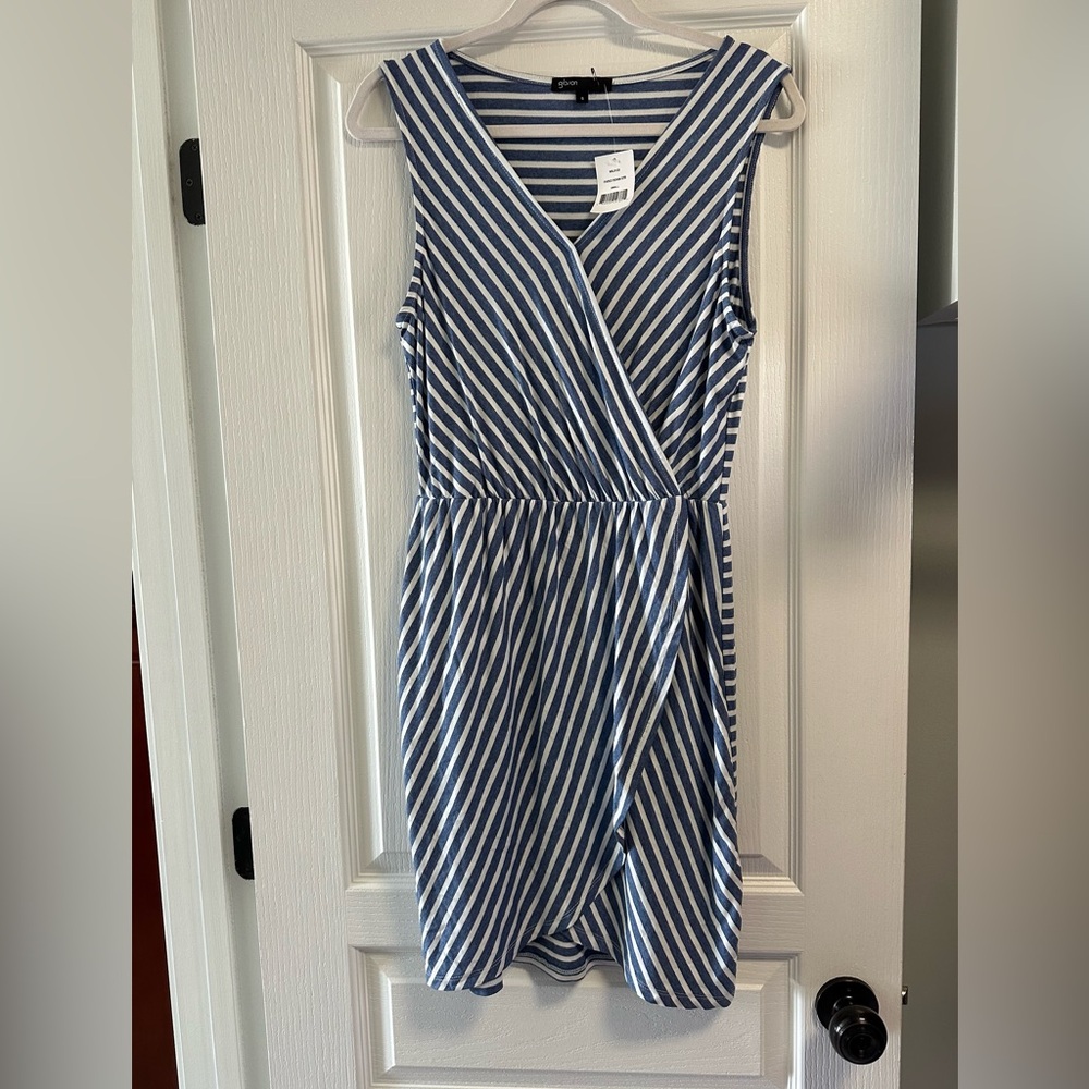 Blue and White Striped Women's Dress